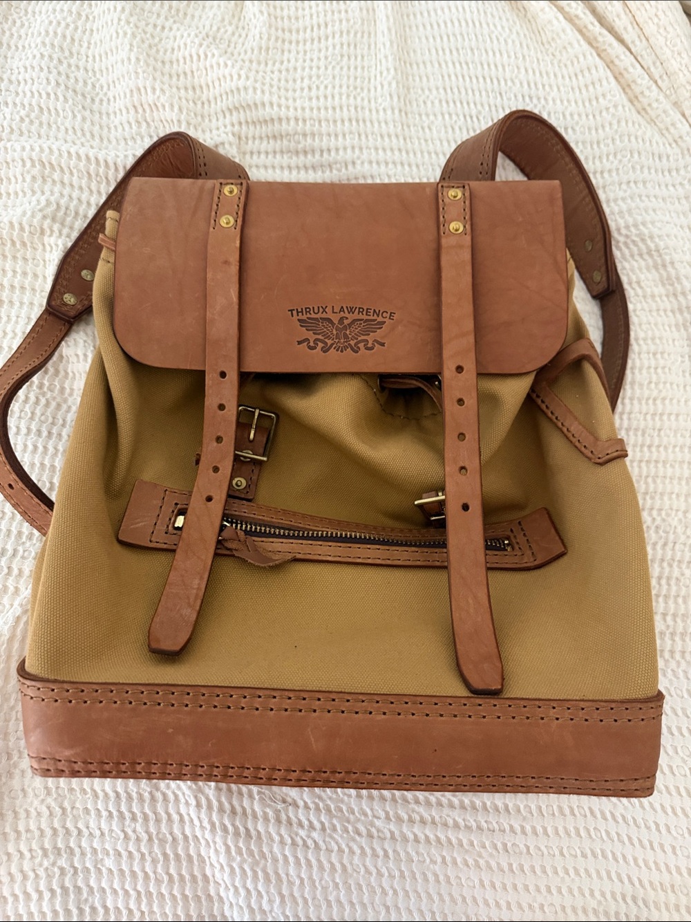 Thrux Lawrence backpack leather and canvas NEW SEE DESCRIPTION